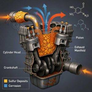 تاثیر گوگرد بر عملکرد موتور و قطعات خودرو